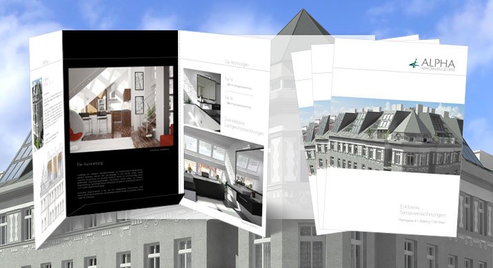 Projektfolder für die Luxus-Penthouse-Wohnungen "Ferrogasse 71 | 1180"Das Gründerzeithaus in der Ferrogasse 71 in Wien